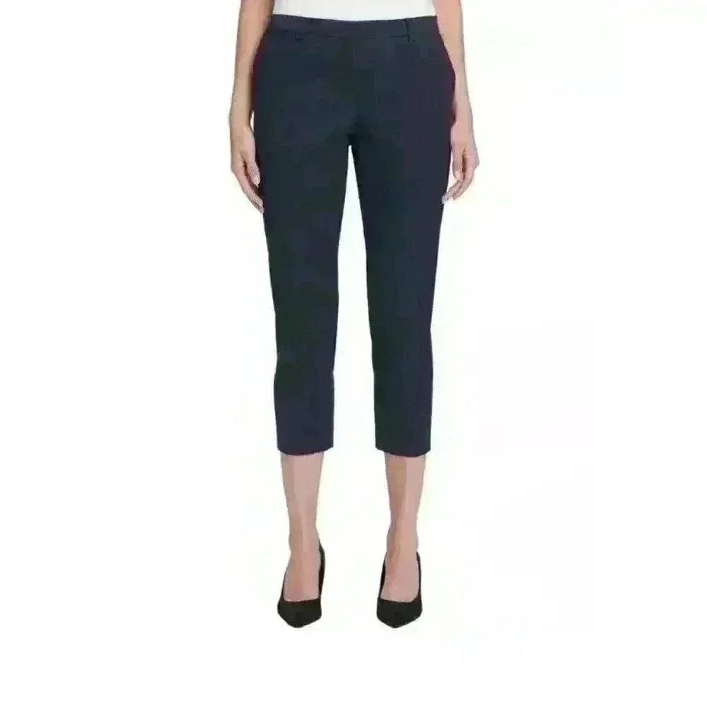 Tommy Hilfiger Woman Pants Radcliffe Cropped Slim Navy Blue Sz 10 NWT